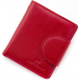ST Leather Невеликий жіночий гаманець із натуральної шкіри червоного кольору на кнопці  1767297