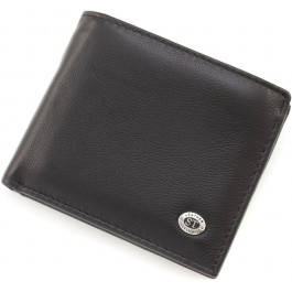 ST Leather Чоловічий портмоне з натуральної шкіри чорного кольору на магніті  1767455
