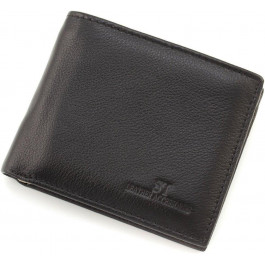 ST Leather Чоловічий портмоне з натуральної шкіри чорного кольору з зажимом  1767454