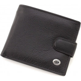 ST Leather Маленьке чоловіче портмоне із натуральної шкіри чорного кольору  1767439