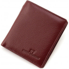 ST Leather Шкіряний жіночий гаманець бордового кольору на магнітах  1767261