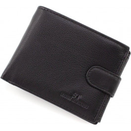ST Leather Чоловіче шкіряне портмоне чорного кольору з віконцями під документи  1767366