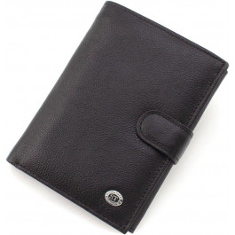 ST Leather Чорне чоловіче вертикальне портмоне із натуральної шкіри з блоком під документи  1767355