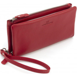 ST Leather Жіночий шкіряний гаманець-клатч у червоному кольорі на два відділення  1767425