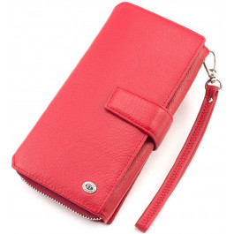 ST Leather Стильний великий гаманець червоного кольору  (16506)