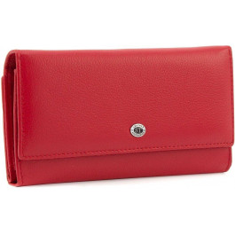 ST Leather Великий жіночий гаманець червоного кольору з натуральної шкіри під багато карт  (19087)