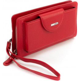 Karya Жіночий гаманець-клатч із якісної шкіри червоного кольору на зап&#39;ясті  (19596)
