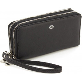 ST Leather Місткий жіночий гаманець на дві блискавки чорного кольору -  (17071)