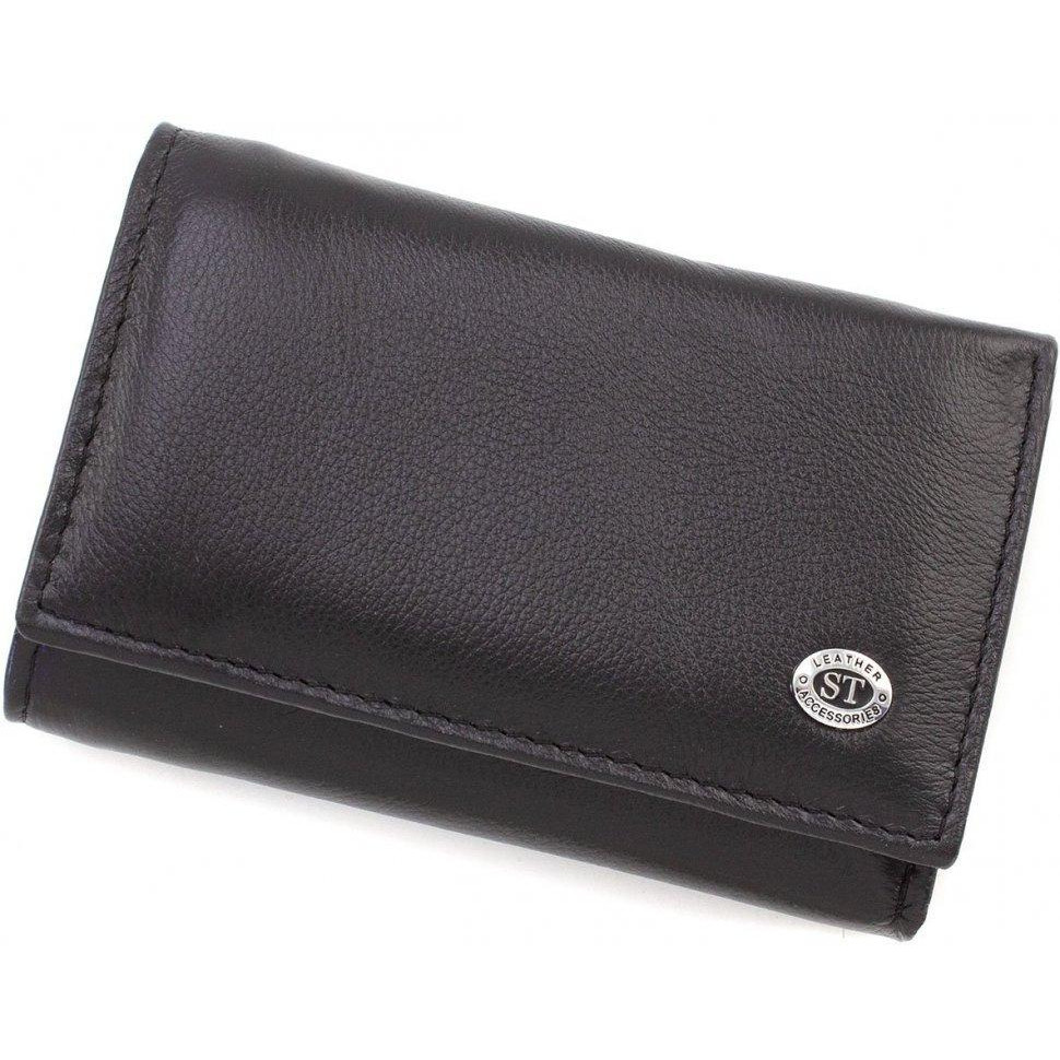 ST Leather Жіночий чорний гаманець маленького розміру з натуральної шкіри  (15352) - зображення 1