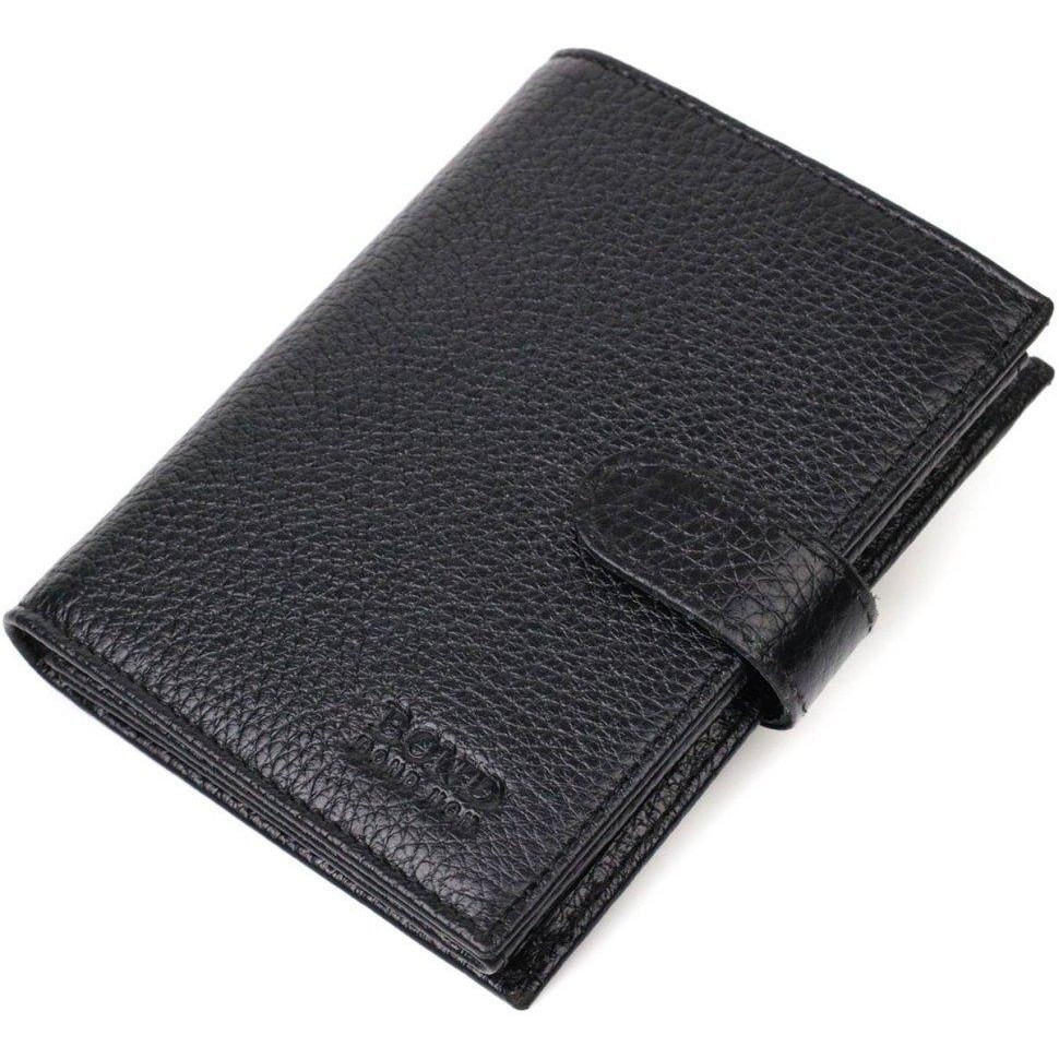 Bond Non Середній чоловічий гаманець із натуральної зернистої шкіри чорного кольору BOND (2422055) - зображення 1