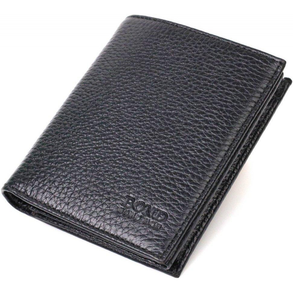 Bond Non Невеликий чоловічий гаманець із натуральної зернистої шкіри без застібки BOND (2421988) - зображення 1