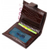 Bond Non Коричневий чоловічий гаманець середнього розміру з натуральної шкіри з тисненням під крокодила BOND  - зображення 4