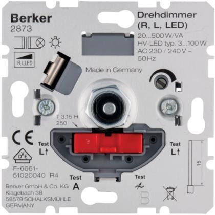 Berker поворотно-нажимной 20…500Вт/230В (2873) - зображення 1