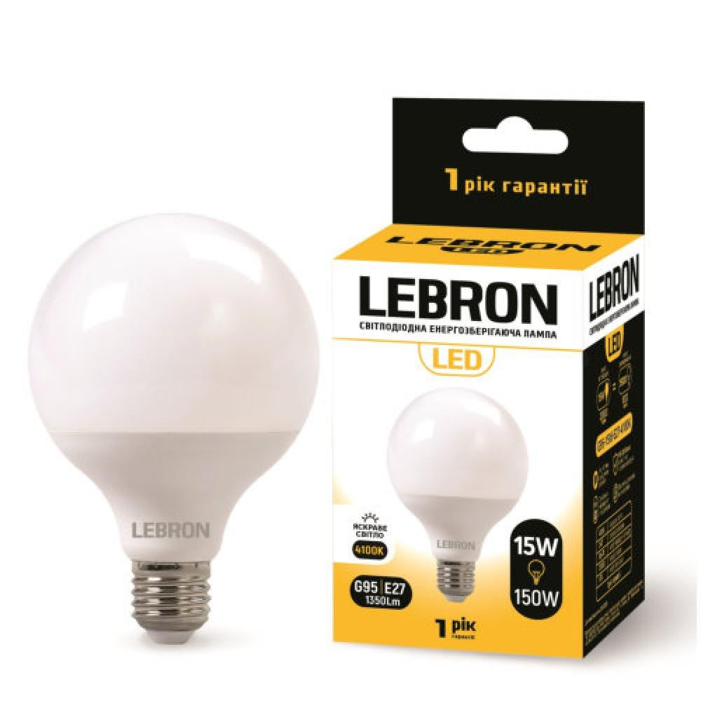 Lebron LED L-G95 15W Е27 4100K (11-15-54) - зображення 1