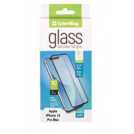 ColorWay Защитное стекло  9H FC Glue для Apple iPhone 14 Pro Black (CW-GSFGAI14P-BK)
