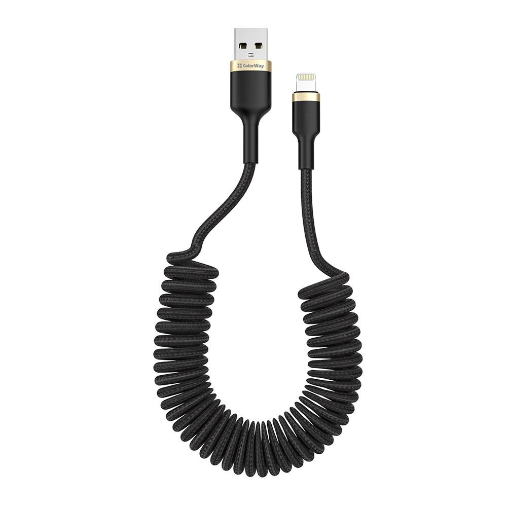 ColorWay USB - Lightning 1m Black (CW-CBUL051-BK) - зображення 1