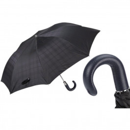 Pasotti Ombrelli Складна чорна парасоля зі шкіряною ручкою  64 6434-19 P