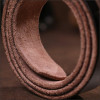 Vintage Брючний шкіряний ремінь коричневого кольору зі сріблястою пряжкою  2420068 - зображення 10