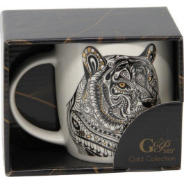 GalleryGlass Кружка порцелянова  Бочка Animals Gold Тигр 350 мл у преміум упаковці Nbone (RX-N16870) (76020790/Ти