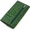 CANPELLINI Довгий зелений жіночий гаманець із натуральної шкіри з тисненням під крокодила  (2421701) - зображення 2