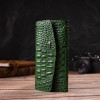 CANPELLINI Довгий зелений жіночий гаманець із натуральної шкіри з тисненням під крокодила  (2421701) - зображення 6