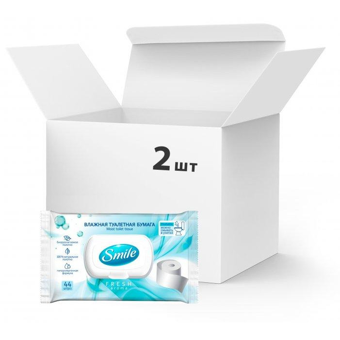 Smile Упаковка влажной туалетной бумаги для взрослых Fresh 2 пачки по 44 шт (42100330) - зображення 1