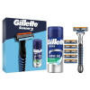Gillette Подарунковий набір Бритва  Sensor3 + 5 змінних лез + Гель для гоління Series 75 мл (8700216085243) - зображення 1