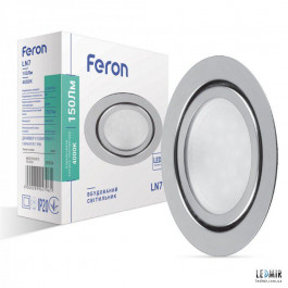 FERON Светодиодный врезной светильник LN7 3W 4000K круглый хром 5846
