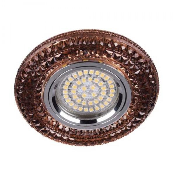 FERON Светильник встраиваемый CD877 MR16 чайный с led подсветкой SMD2835 12leds (4000K) (28605) - зображення 1