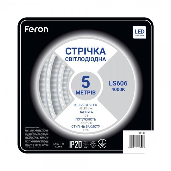 FERON SANAN LS606 60SMD/м 12V IP20 4000К (41447) - зображення 1