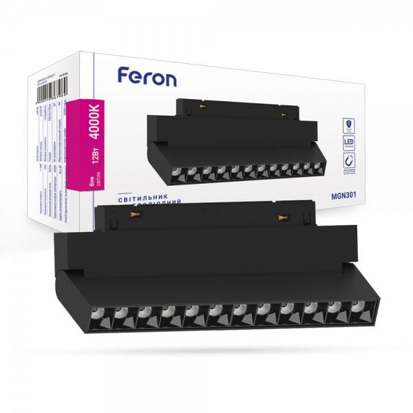 FERON Магнітний трековий світильник  MGN301 12W чорний (41936) - зображення 1