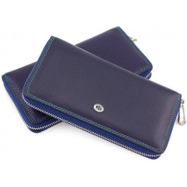 ST Leather Стильный кожаный кошелек на молнии  (16024) (SB71 Blue)