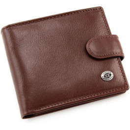 ST Leather Мужской кошелек коричневого цвета на кнопке  (16550) (B-MS34 coffee)