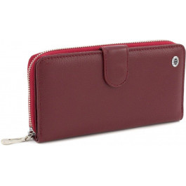 ST Leather Бордовый женский кошелек из натуральной кожи с блоком под карты  (15339) (ST026 date red)