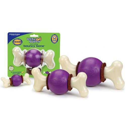 Premier Суперміцна іграшка-ласощі  Bouncy Bone для собак 5-14 кг фіолетова M (40811) - зображення 1