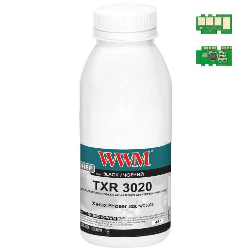 WWM Тонер Xerox Ph3020/WC3025, 45г Black, chip (TC-Ph-3020-45-WWM) - зображення 1