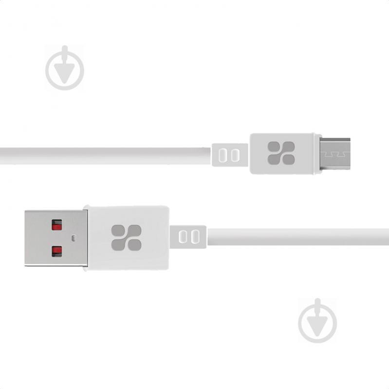 Promate USB to Micro USB 1m White (microcord-1.white) - зображення 1