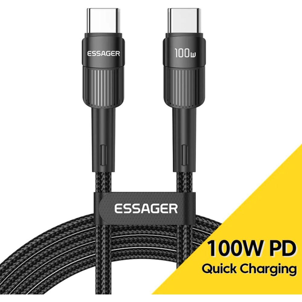 Essager Star Charging Cable Type-C to Type-C 100W 3m Black (EXCTT1-XCC01) - зображення 1