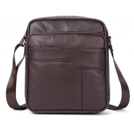 Vintage Мужская наплечная сумка из фактурной кожи небольшого размера  (14744)