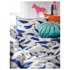 IKEA BLAVINGAD Підковдра та наволочка візерунок кит синій/білий 150x200/50x60 см (205. - зображення 9