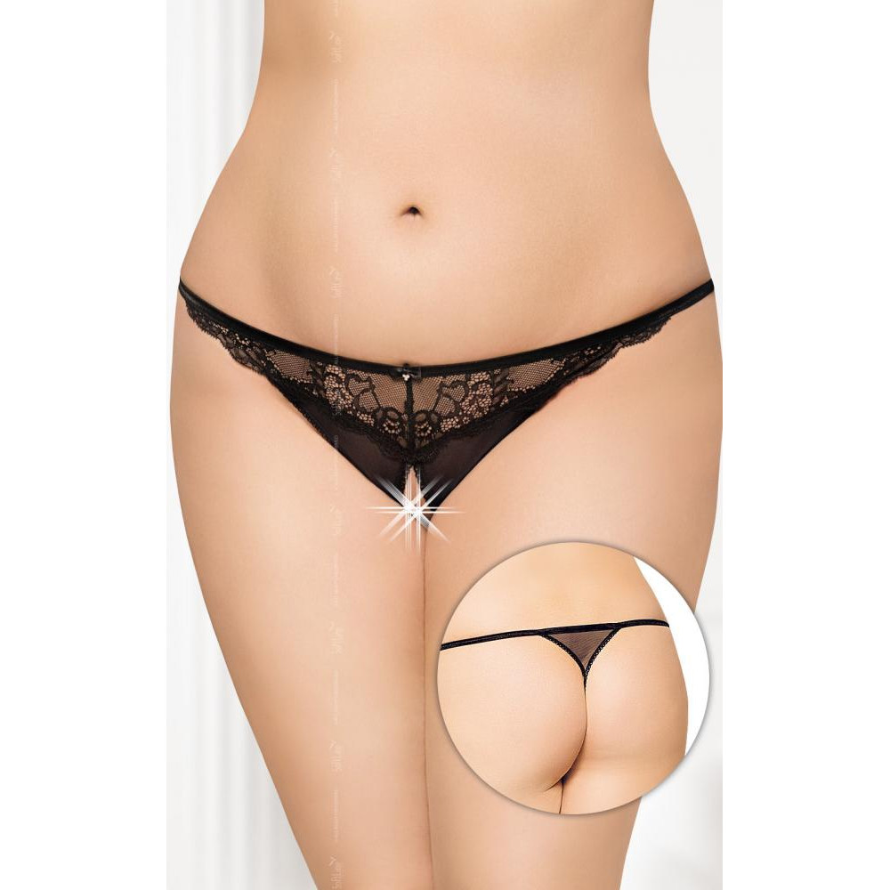 SoftLine G-String 2434 Plus Size Черные XL-XXXL (55912434111) - зображення 1