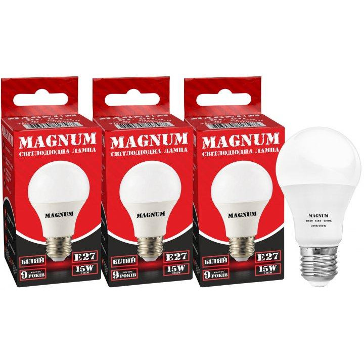 Magnum LED BL 60 15 Вт 4100K 220В E27 3 шт (90020144) - зображення 1
