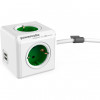 Allocacoc Powercube Extended 1.5m 4р+2 USB Green (1402GN/DEEUPC) - зображення 1