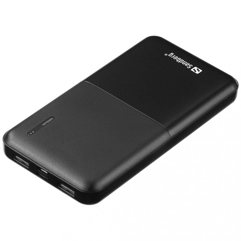 Sandberg 10000mAh Saver USB-C Micro-USB output: USB-A*2 Total 5V/2.4A (320-34) - зображення 1