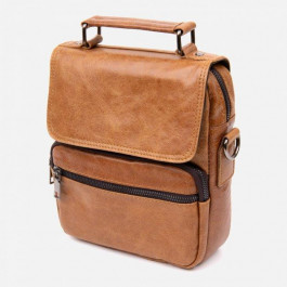 Vintage Мужская сумка кожаная  Рыжая (leather-20413)