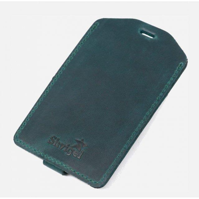 SHVIGEL Картхолдер шкіряний  leather-16557 Зелений - зображення 1