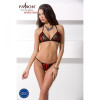 Passion Комплект белья MELISSA BIKINI black XXL/XXXL - Passion: лиф со шнуровкой и трусики стринги - зображення 3