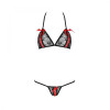 Passion Комплект белья MELISSA BIKINI black XXL/XXXL - Passion: лиф со шнуровкой и трусики стринги - зображення 5