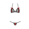 Passion Комплект белья MELISSA BIKINI black L/XL - Passion: лиф со шнуровкой и трусики стринги - зображення 5