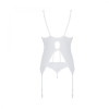 Passion Корсет Ursula Corset white S/M, с пажами, трусики с ажурным декором и открытым шагом (SO5839) - зображення 4
